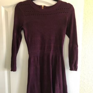 Long Sleeve Purple/Plum Colored Sweater Dress